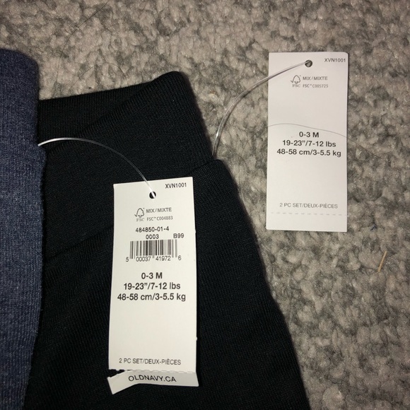 Brand New w/tags infant boys 2 piece pants 0-3 months black & navy blue - Picture 4 of 4